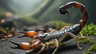 🎬 Scorpion Close-Up in 8K Ultra HD Hunting Through Mossy Rocks &ndash; Your Gateway to Tiny Wonders