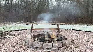 Cozy Campfire REAL FIRE NOT AI! - Ambiance - Winter fire crackling 