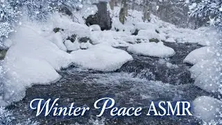 ❄️🏔️🎧Winter Peace ASMR: Snowy River & Relaxing Water Sounds ❄️🏔️🎧