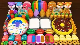 RAINBOW vs GOLD! Mixing Random into GLOSSY Slime ! Satisfying Slime Video #465