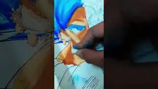 Drawing universal blue goku in 1h vs 10h part-1 challange#superdragonballheros#animeart