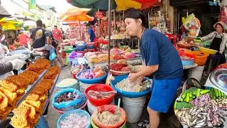 Cambodian Daily Food Market Tour - Delicious Snack, Breakfast, Fresh Food @Phsa Touch 