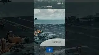 Rafale fighter jet landing on the aircraft carrier