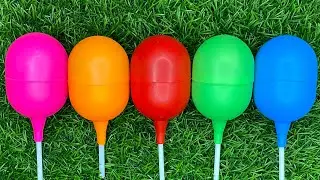 New Glitter Rainbow Lollipop Candy I Cutting| ASMR | Satisfying Video| Kinder eggs| ChupaChups#1