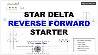 Star Delta reverse forward connection Power | स्टार डेल्टा रिवर्स फॉरवर्ड स्टार्टर पावर वायरिंग