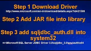 Connection of Java and sql server setup