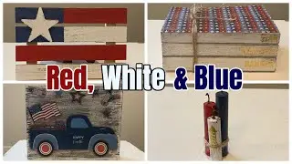 Dollar Tree Patriotic DIYs | Rustic Summer Home Decor | 4th of July Decor 2023 | Farmhouse