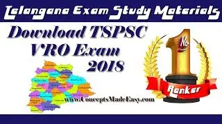 Download Telangana State Village Revenue Officer (VRO) Exam Paper 2018 - TSPSC Exam Study Material