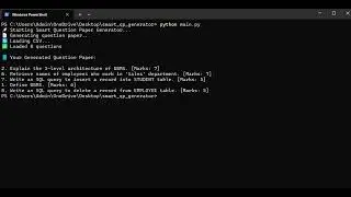 Smart Question Paper Generator - Hackathon Demo