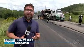 Tragédia na BA-262 | batida entre van e caminhão com duas mortes próximo a Vitória da Conquista