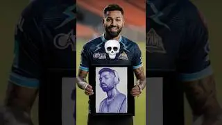 Hardik Pandya Pen drawing💀 #shorts #drawing #hardikpandya #art #trending #cricketer