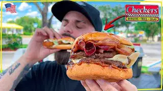 PROVANDO TUDO NO FASTFOOD MAIS BARATO DOS ESTADOS UNIDOS |   CHECKERS FASTFOOD
