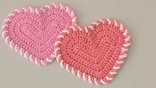 Tığ İşi Kalp Desenli Bardak Altlığı Nasıl Yapılır? - Crochet Heart Coaster