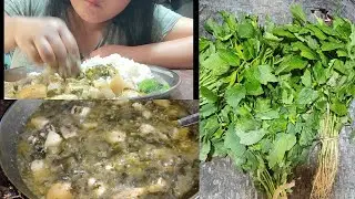 Galda wak rita#Pork with Rossel leave boil#Garo mukbang