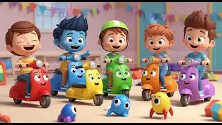 Seven Little Toy Scooters Zip Zip Zip | Nursery Rhymes for Kids & Baby Songs