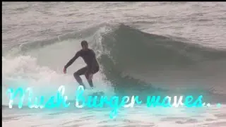 Surfing small mushburger waves! Trinidad state beach!