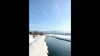 So much snow! Bridge over Uono River Niigata Japan Feb 2025