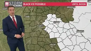Black ice potential east of Atlanta until noon Saturday