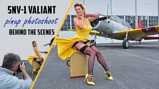 On the Set of a Pinup Photo Shoot with WWII Aircraft | Valiant Warbird #photoshoot #pinupstyle
