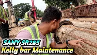 Kelly bar Maintenance SANY SR285 | Drilling Rig Piling Machine | Roy Vlog #drilling #rig #machine
