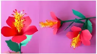 DIY Hibiscus Paper Flower | How To Make beautiful Hibiscus Flower | Origami Flowers