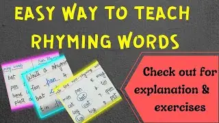 English| Rhyming words | Grammar| Explanation and exercise|Easy way to teach rhyming words|Class 1|