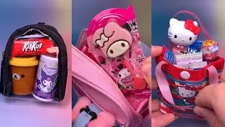 Sanrio miniature snack bag packing candy jelly gummy chocolate satisfying asmr food mukbang