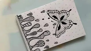 Easy Butterfly Zentangle Drawing for Beginners | How to Draw an Easy Butterfly Zentangle | Zentangle