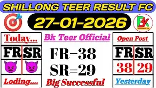 27/01/2026 Shillong Teer Guarantee 😈FC😈 Success Teer Counter Fix 2 Guti FR-38SR-29 @bkteerofficials
