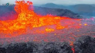 VOLCANO REAL SOUND! CLOSE APROACH NEAR THE CRATER EDGE IN FULL ERUPTION MODE! 2021
