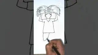easy farmer drawing #shorts #drawing #easydrawing