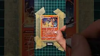 Painting this pokemon card. #pokemoncardart #pokemon #custompokemoncards #paintedpokemoncards