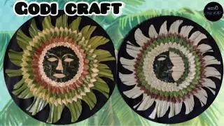 How to Make a Baby Coconut Tree with Sun & Moon/ ගොක්කොළ නිර්මාණ (ඉර,හඳ) palm leaves decorations,