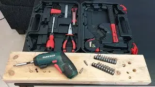 Parkside Tool Set With Cordless Screwdriver PAW 47 A1 Unboxing Testing