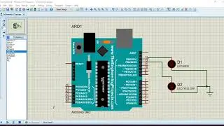 #2 Two different color LED light blinking using Arduino and Proteus