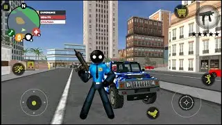 US Police Stickman Rope Hero Vegas Gangster Crime