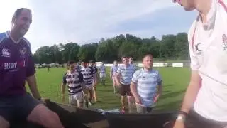 Warsaw Rugby Festival finalists Technico Tinos vs Not Racing Metro walking on to the pitch