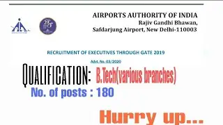 Airports Authority of India 2020 full notification, AAI 2020