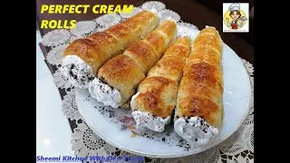 Cream Roll Recipe With Homemade Puff Pastry Dough | Cream Roll Recipe - Bakery Style Cream Roll