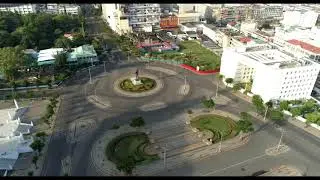Morning Drone Flight over Downtown Maputo Mozambique