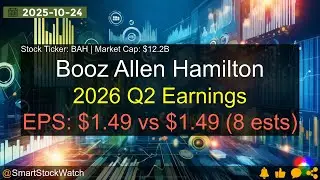 Booz Allen Hamilton (BAH|$12.2B) - 2026 Q2 Earnings Analysis
