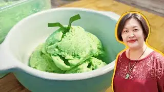Pandan Coconut Ice-Cream w/o cream, condensed milk, ice-cream maker | 香兰椰子冰淇淋
