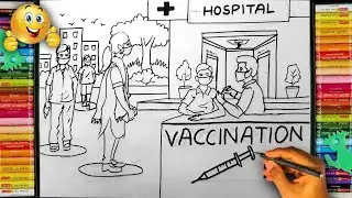 Covid Vaccination Drawing | Covide 19 vaccine drawing | Poster drawing 