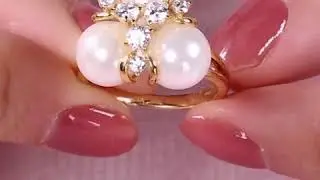 Jeulia Gold Tone Faux Pearl Sterling Silver Ring  - Jeulia.com