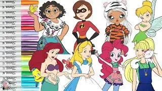 Coloring Book Compilation for Kids Encanto Disney Princess Tinker Bell My Little Pony Barbie Alice