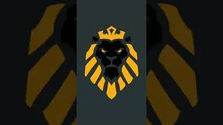 Simple lion logo in Adobe Illustrator. YogMation.
