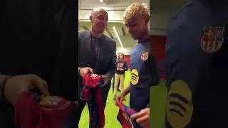 Lamine Yamal 🤝🏼 Thierry Henry 💙❤️ #fcbarcelona #lamineyamal #thierryhenry