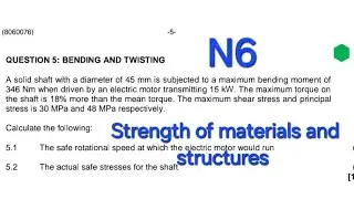 Bending & Twisting N6 Strength of Materials & Structures | Exam Question 5 Solution 2024