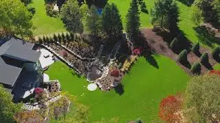 Drone footage of Pinewood full landscape renovation by Landscape Magic