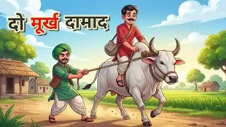 💠दो मूर्ख दामाद |Hindi Moral Story | शिक्षाप्रद कहानी |Panchtantra ki kahani |Bedtime cartoon story